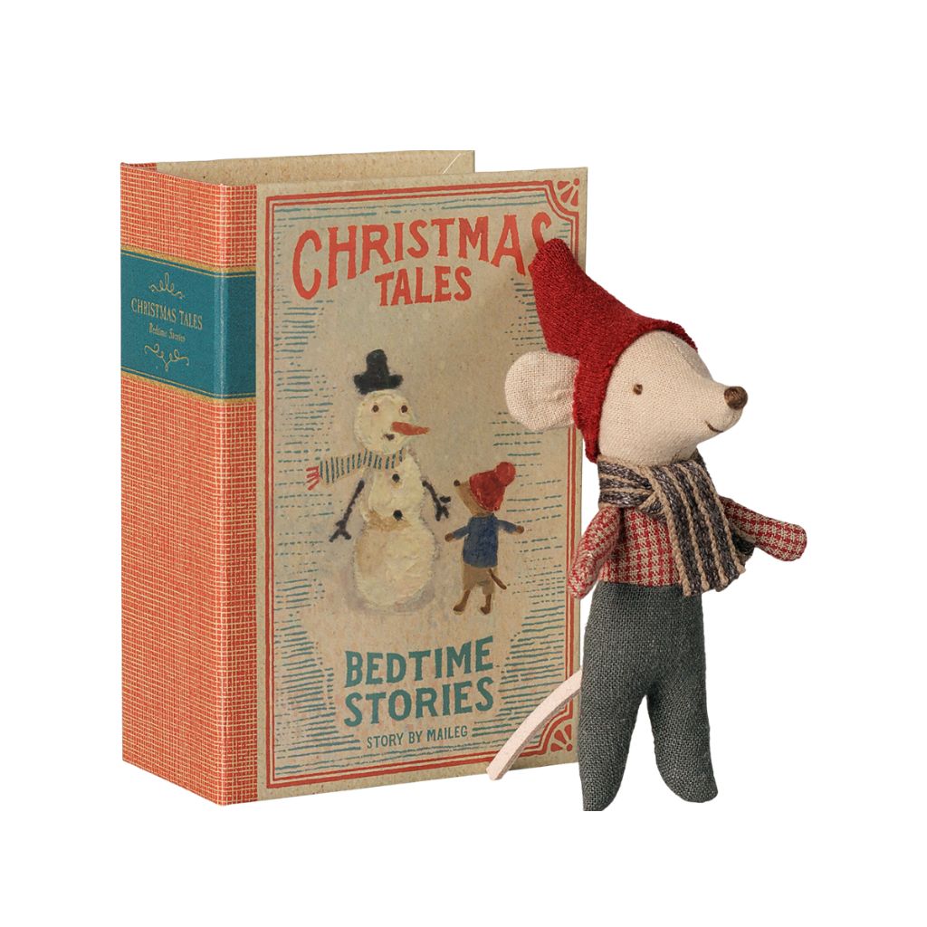Maileg Christmas mouse, Baby in book