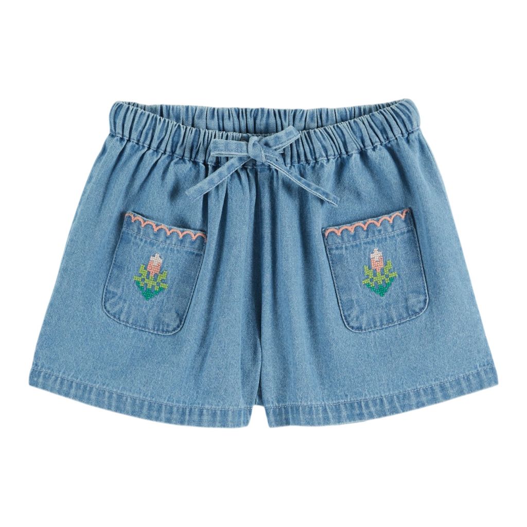 Emile & Ida Embroidered Denim Short