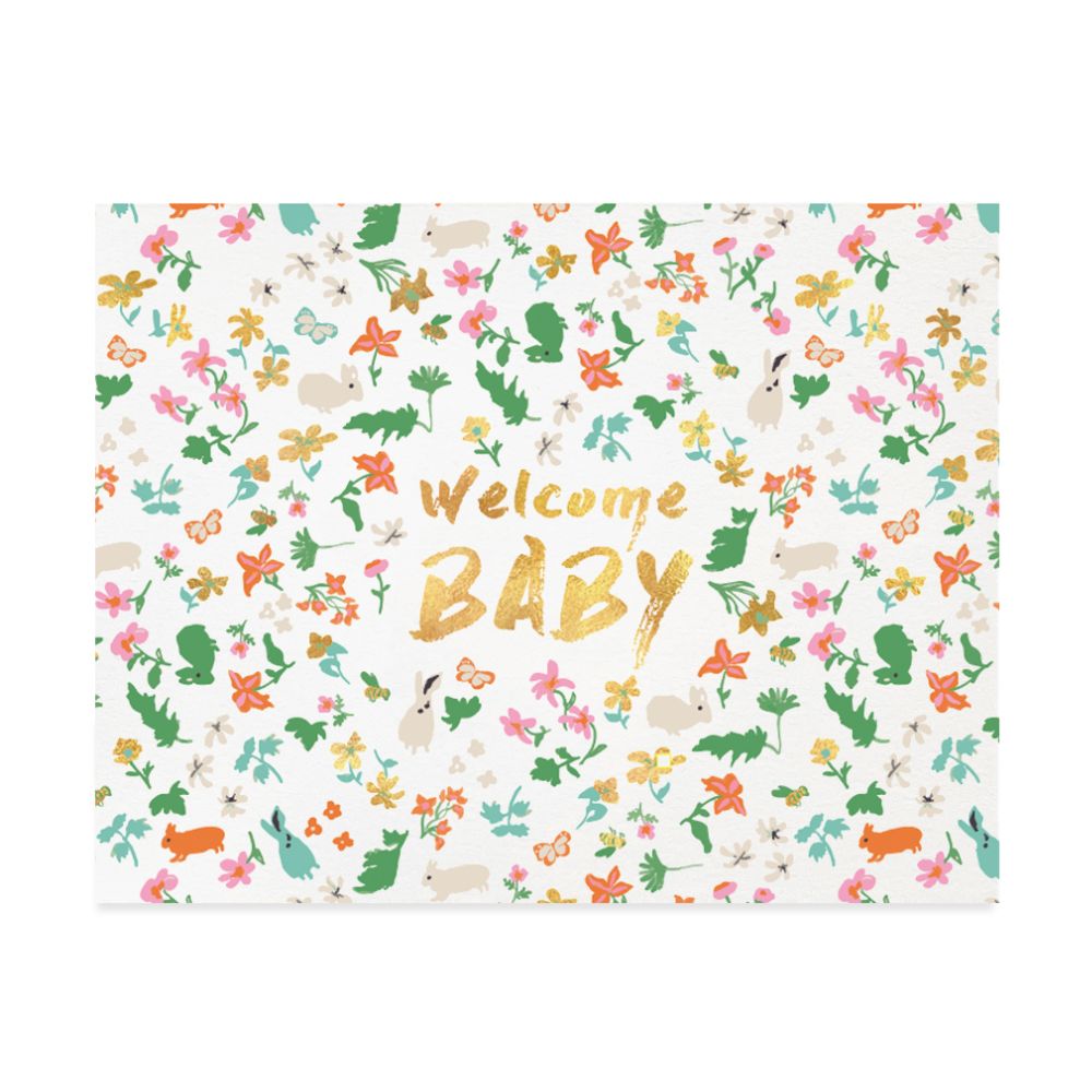 Welcome Baby Flowers Card