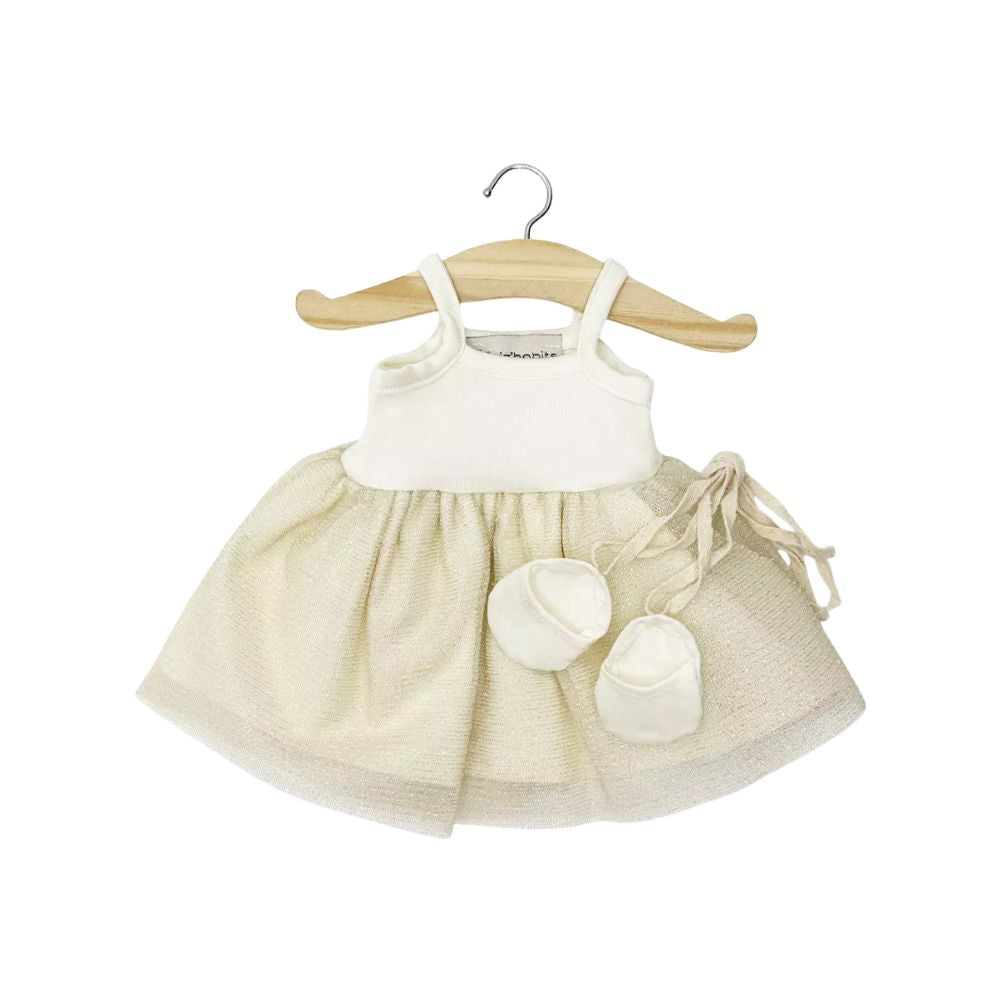 Minikane Clothing for Gordis Dolls 34cm - Rosella milk gold tutu and lace-up dance shoes