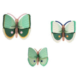 DIY 3D Wall Decoration - Fern Striped Butterflies, set of 3