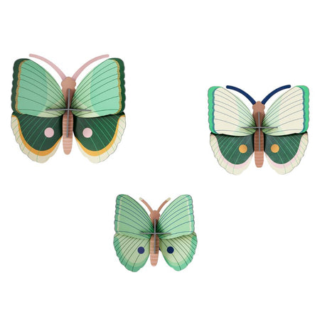 DIY 3D Wall Decoration - Fern Striped Butterflies, set of 3