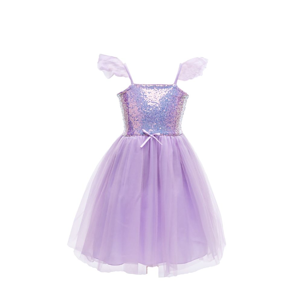 Sequins Princess Dress, Lilac 7-8