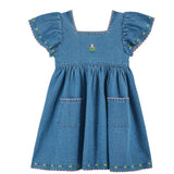 Emile & Ida Denim Embroidered Dress