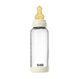 BIBS Glass Baby Bottle Round Latex  240 ml Medium Flow Ivory