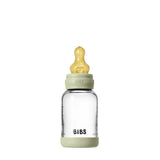 BIBS Glass Baby Bottle Round Latex 1 pack 120 ml Slow Flow Sage