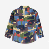 Bobo Choses Paint Forest corduroy shirt in multicolour organic cotton, all over forest print, button front