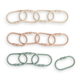 Mushie Chain Link Rings Shifting Sand / Blush / Cambridge Blue