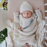 Mushie Linen Pacifier Clip 2-Pack - Powder Blue/Deep Sea