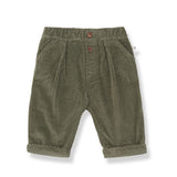 1 + in the Family QUEBEC khaki baby corduroy pants, fully lined, with turned-up cuffs