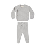 Quincy Mae Knit Wrap Top + Pant Set Cloud