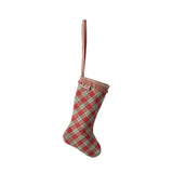 Maileg Fabric ornament, Stocking - Checker - Red