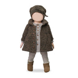 1 + in the Family SALERNO taupe houndstooth baby dress in fleece with a rounded collar