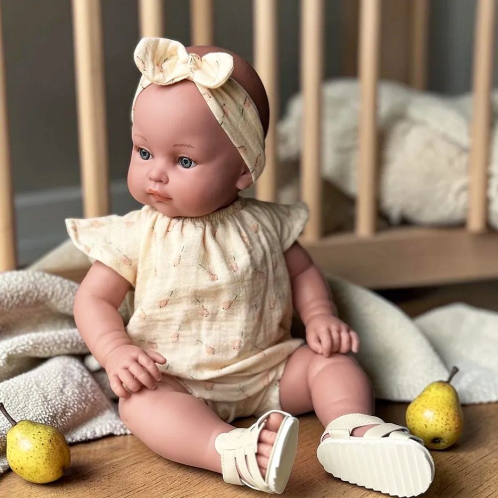 Minikane Yaëlle Bambinis doll 47cm dressed with Clara ensemble in Hélène cotton gauze