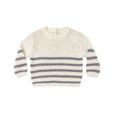 Quincy Mae Rex Sweater Slate Stripe