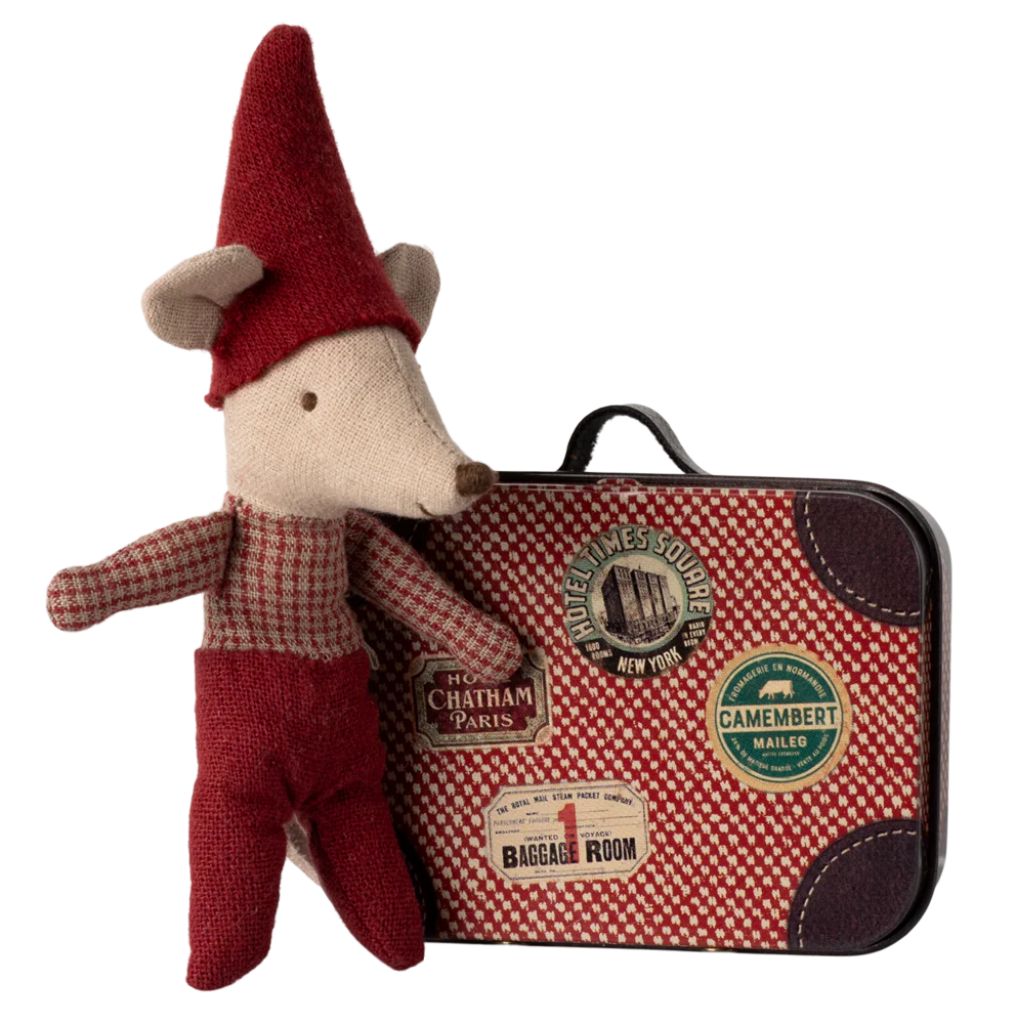 Maileg Christmas mouse, Baby in suitcase