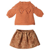 Maileg Skirt and knitted sweater - Medium mouse