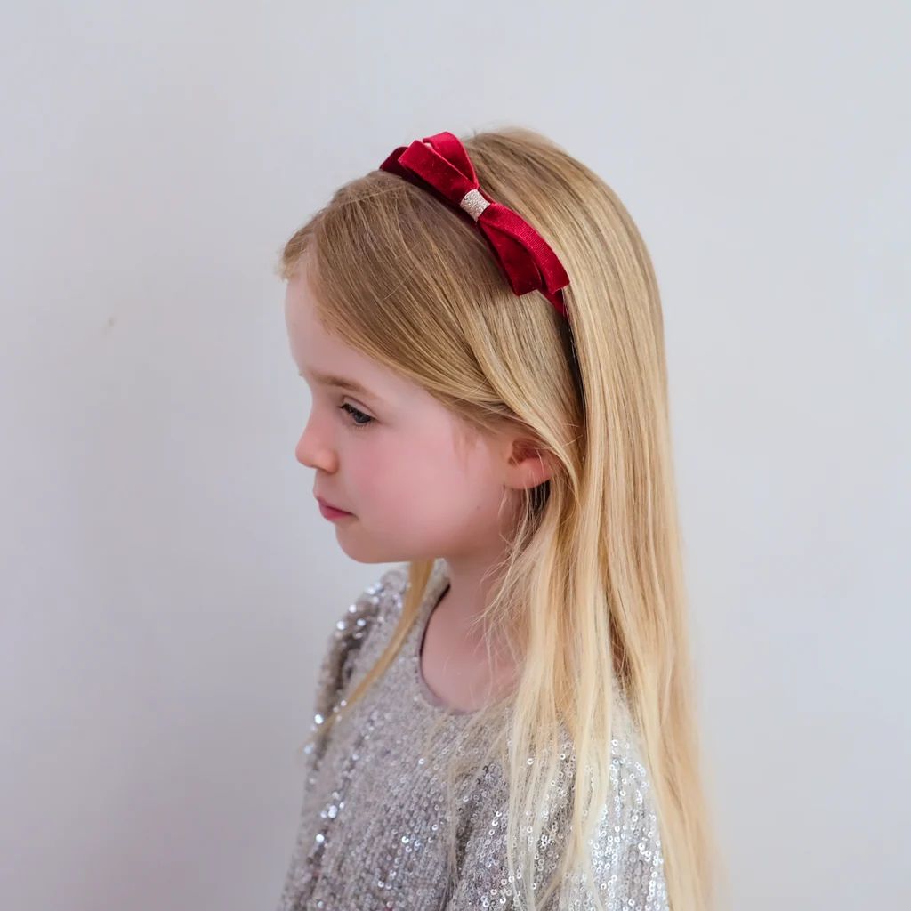 Mimi & Lula - Violet Bow Headband Burgundy