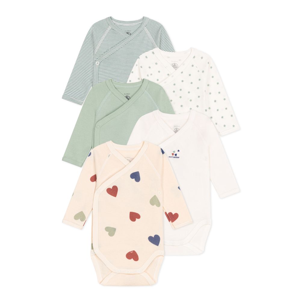 Petit Bateau LS Kimono Bodies 5pcs – Kol Kid