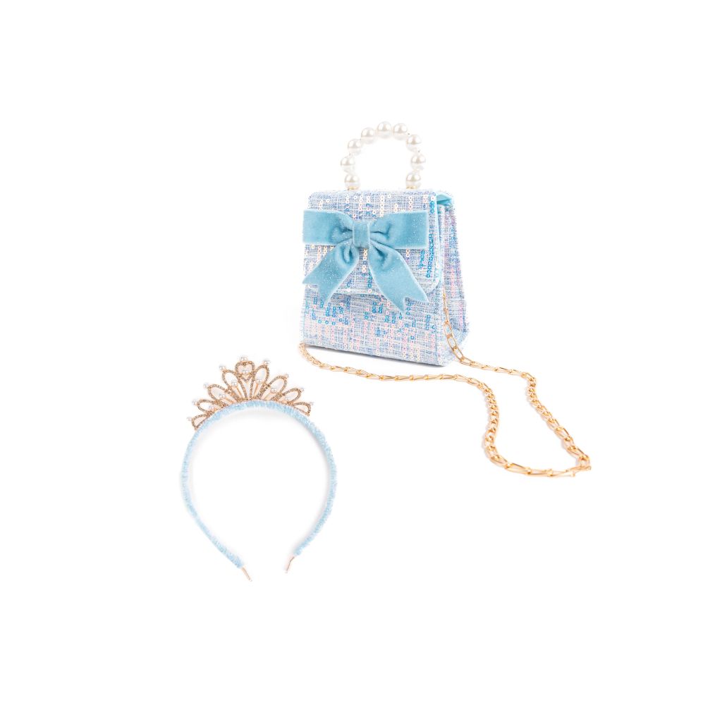 The Mademoiselle Mini Purse with Headband, Blue