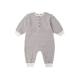 Quincy Mae Relaxed Jumpsuit Slate Stripe