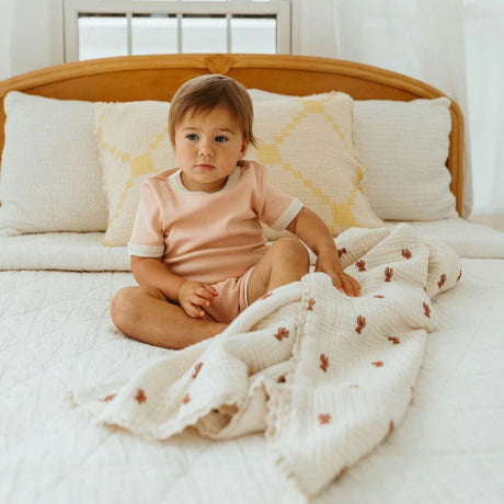 Layered Gauze Blanket - Teddy