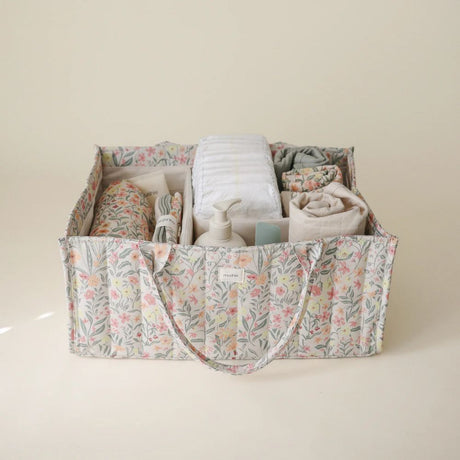 Mushie Diaper Caddy - Pastel Blooms