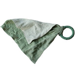 Natruba Organic Muslin Comforter with Leaf Ring-Green