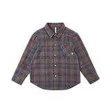 Rylee + Cru Collared Long Sleeve Shirt Midnight Plaid M