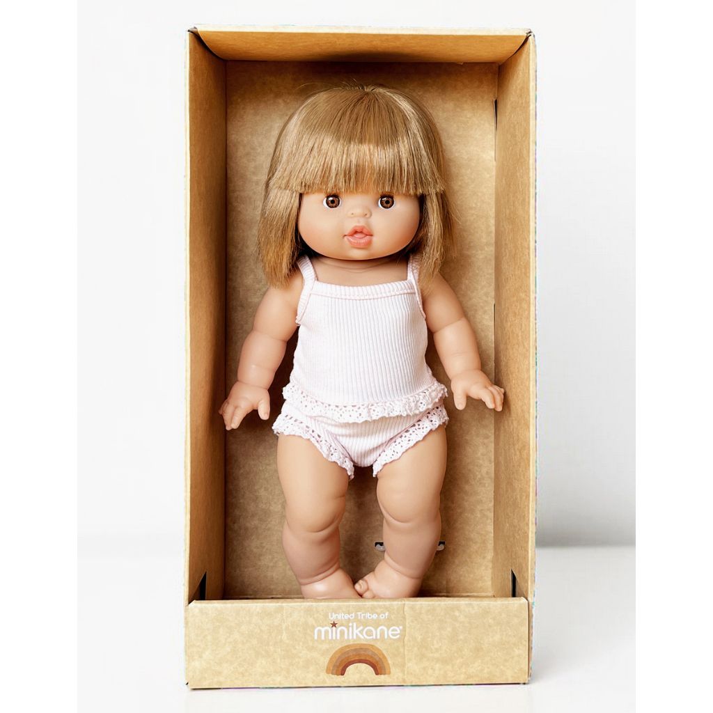 Minikane Gordis Doll 34cm in Box - Zoé  in pastel pink underwear