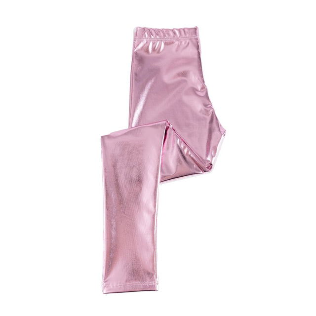 Love Life Leggings Pink Metallic Size 5-6