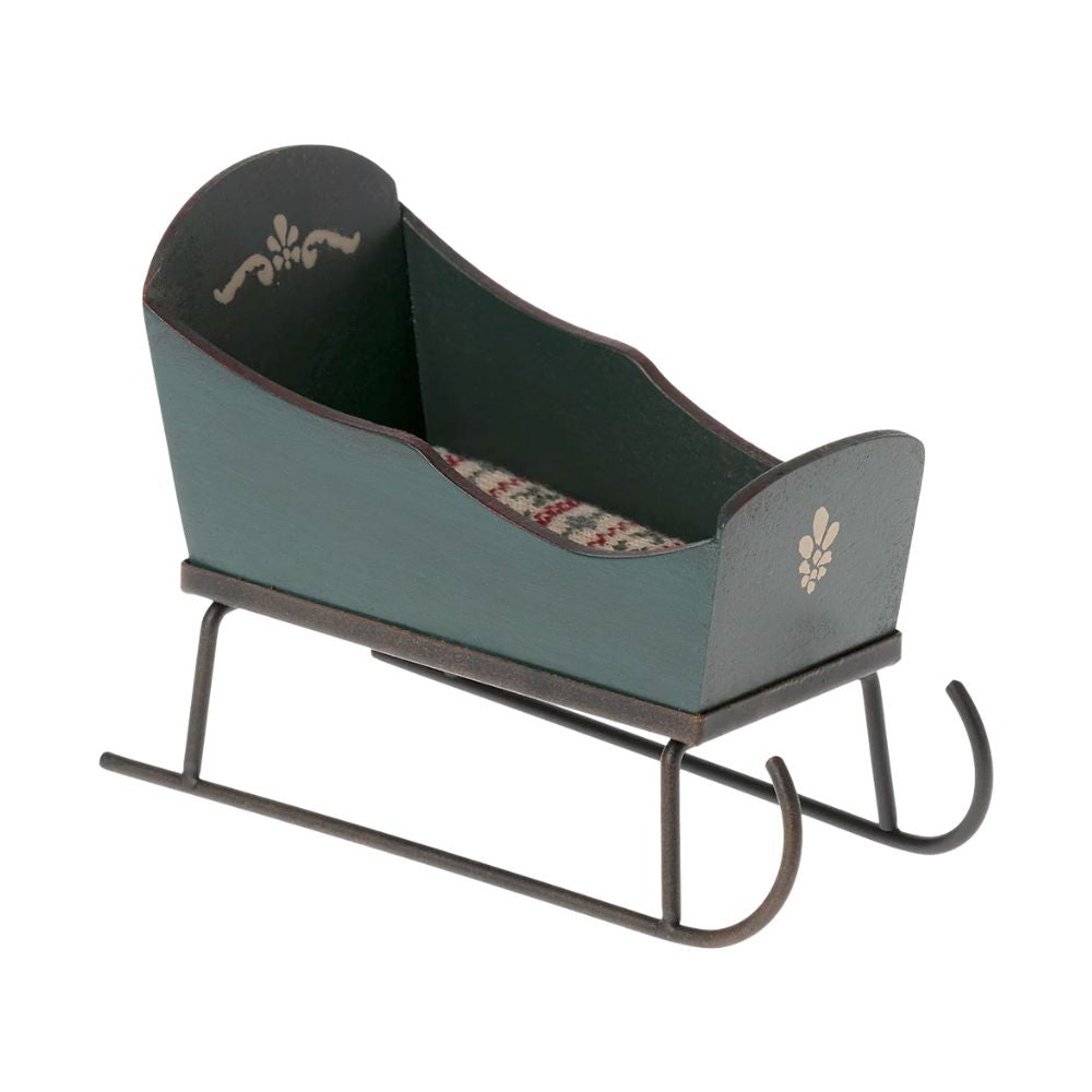 Maileg  Sleigh, Mouse - Green