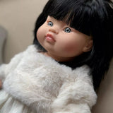 Minikane Clothing for Gordis Dolls 34cm- Kaya outfit with ecru faux fur sweater and white tutu