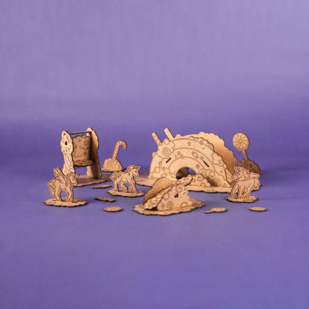 Crateit Unicorn Wooden Toy - Candy Land