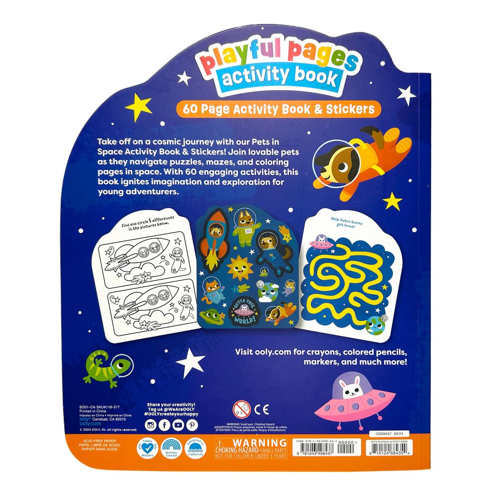 Playful Pages: Activity Book - Pets in Space