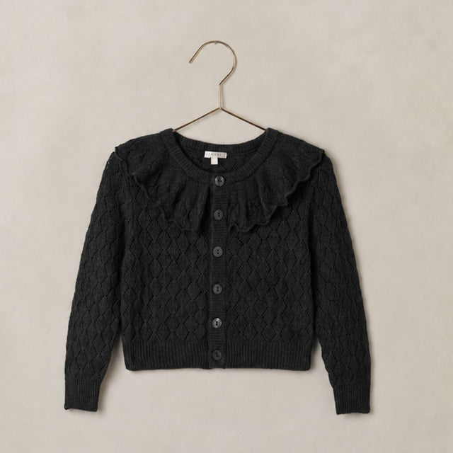 Noralee Ruffle Cardigan Sweater Black