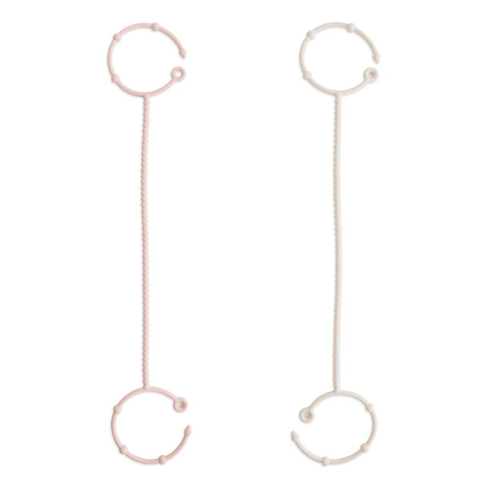 Mushie Adjustable Silicone Strap 2-Pack Blush/Shifting Sand