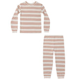 Rylee + Cru Organic Long Sleeve Pajama Set Holiday Stripe