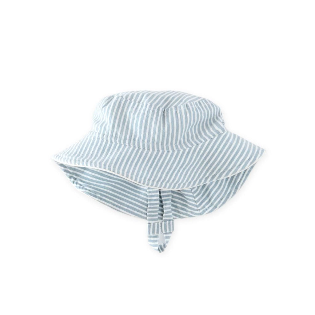 Pehr Seersucker Bucket Hat Marine Blue