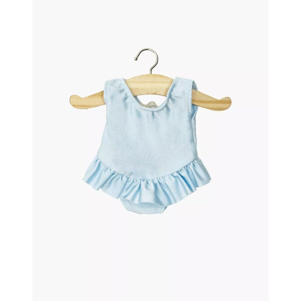 Minikane Clothing for 34cm Dolls - Maia ruffled leotard in sky blue lycra