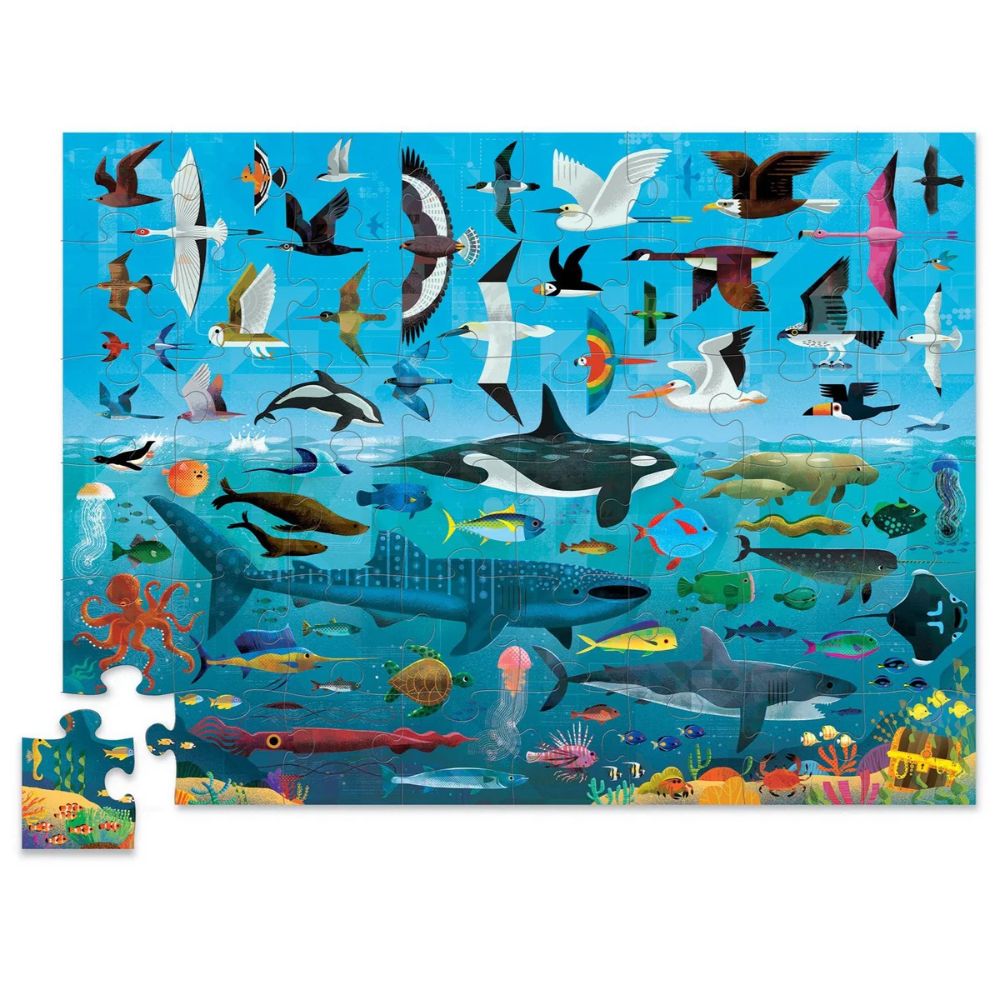 Crocodile Creek Above & Below 48 Piece Puzzle - Sea and Sky