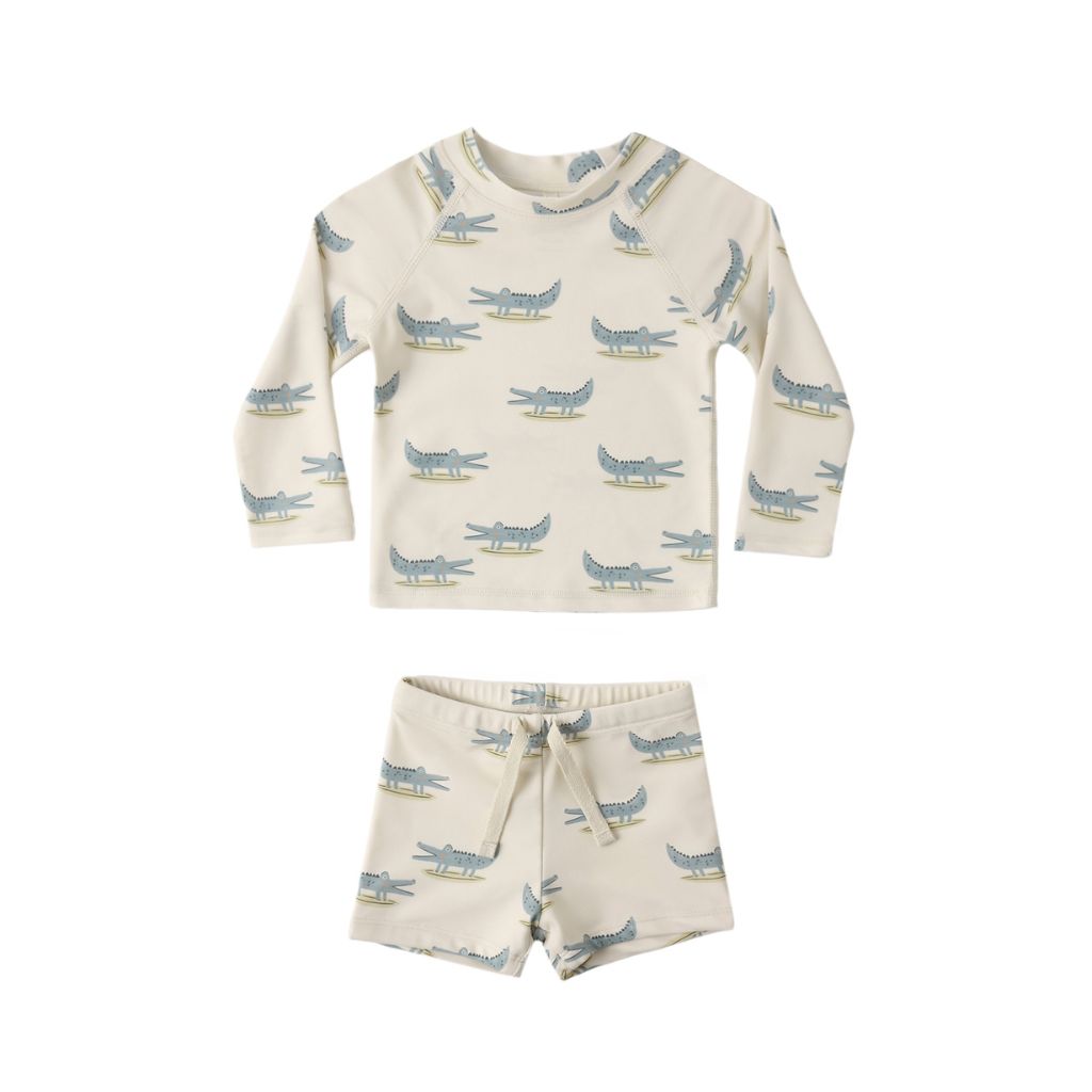 Rylee + Cru Boys Rashguard Set Alligators