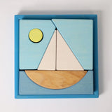 Grimm's Building Set Creative Puzzle, Boat BLUE
