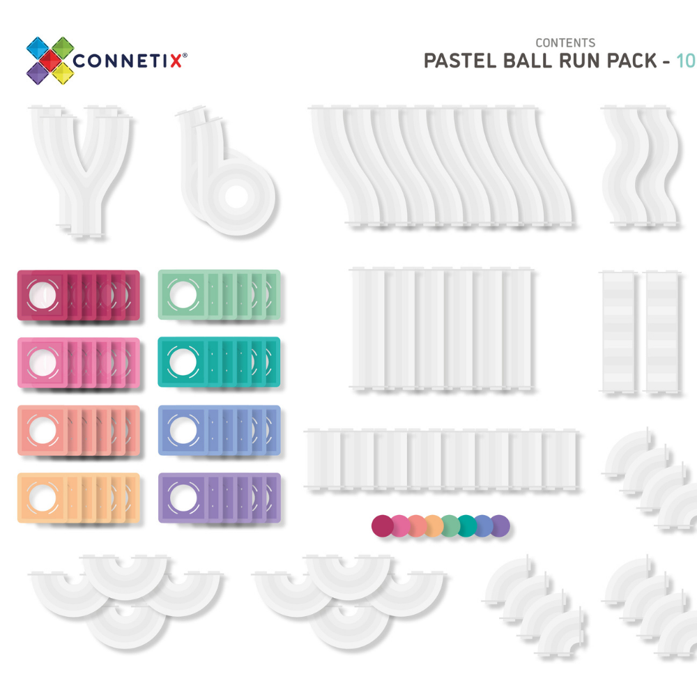 Connetix Pastel Ball Run- 106 pc