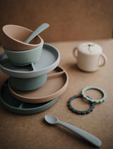 Mushie Silicone Divided Suction Plate - Dried Thyme