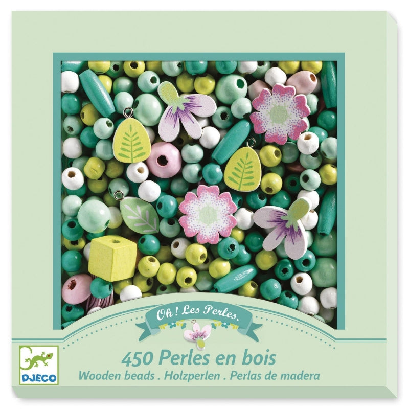 Djeco Jewellery - Wooden Beads Leaves and Flowers