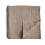 Mushie Organic Cotton Muslin Baby Swaddle - Natural