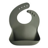 Mushie Silicone Baby Bib - Silver Sage