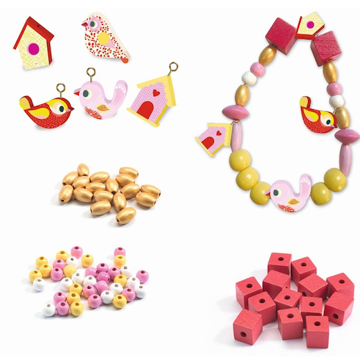 Djeco Jewellery - Wooden Beads Birds