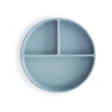 Mushie Silicone Divided Suction Plate - Powder Blue